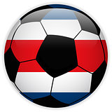 Costa Rica Flag with Soccer Ball Background
