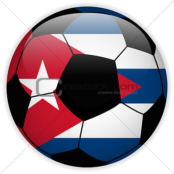 Cuba Flag with Soccer Ball Background