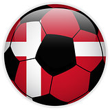 Denmark Flag with Soccer Ball Background