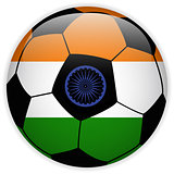 India Flag with Soccer Ball Background