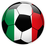 Italy Flag with Soccer Ball Background