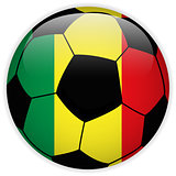 Mali Flag with Soccer Ball Background