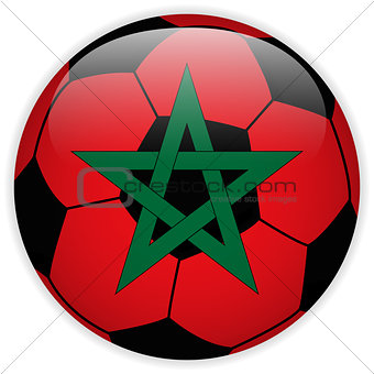 Morocco Flag with Soccer Ball Background