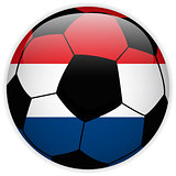 Netherlands Flag with Soccer Ball Background