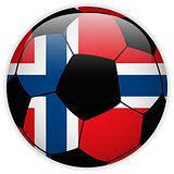 Norway Flag with Soccer Ball Background