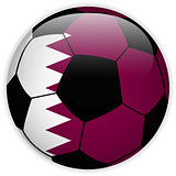Qatar Flag with Soccer Ball Background