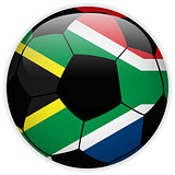 South Africa Flag with Soccer Ball Background