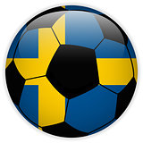Sweden Flag with Soccer Ball Background