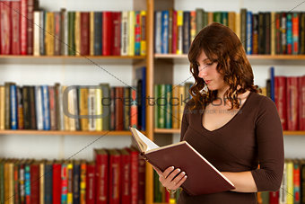 student with open book