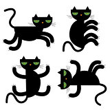 black cats vector illustration