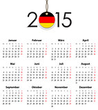 German Solid calendar for 2015 with flag like tag