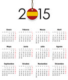 Spanish calendar grid for 2015 with flag like tag
