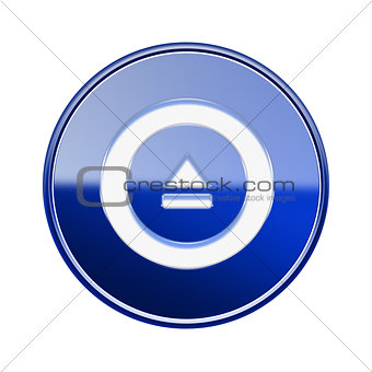Eject icon glossy blue, isolated on white background