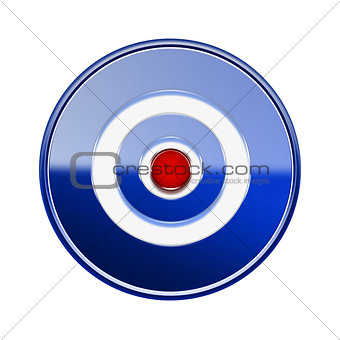 Record icon glossy blue, isolated on white background
