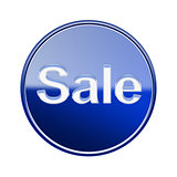 Sale icon glossy blue, isolated on white background