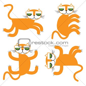 orange cats vector illustration
