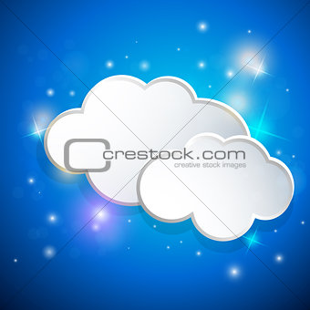 Blue background with white clouds