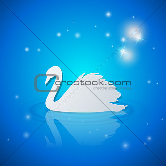 Background with white swan