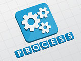 process and gear wheels symbol, flat design web icon