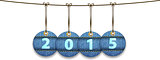 2015 digits on labels made of jeans