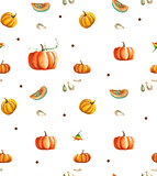 Watercolor seamless pumpkin pattern