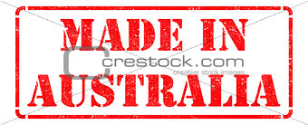 Made in Australia  - Red Rubber Stamp.