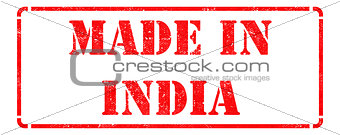Made in India - Red Rubber Stamp.