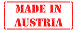 Made in Austria - Red Rubber Stamp.
