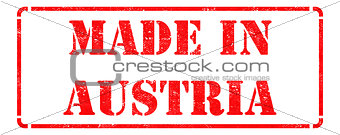 Made in Austria - Red Rubber Stamp.