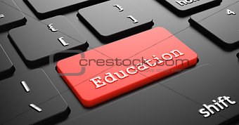 Education on Red Keyboard Button.