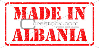Made in Albania on Red Rubber Stamp.