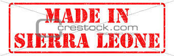 Made in Sierra Leone on Red Rubber Stamp.