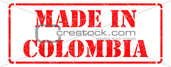 Made in Colombia on Red Rubber Stamp.