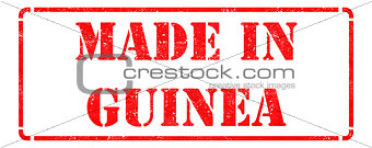 Made in Guinea on Red Rubber Stamp.