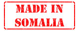 Made in Somalia on Red Rubber Stamp.