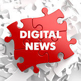 Digital News on Red Puzzle.