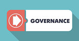 Governance Concept in Flat Design on Blue Backgrounds.