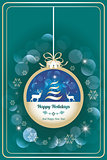 Happy holidays card with dear