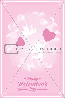Happy valentines day card with cupids