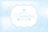 Invitation blue card - Stock Illustration
