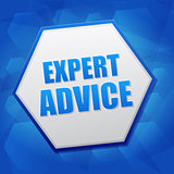 expert advice in hexagon, flat design