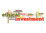 Ethical investment word cloud