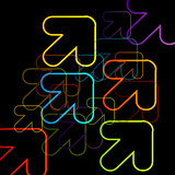 Background with colorful arrows pointing diagonally