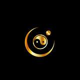 Harmony Logo concept with yin and yang symbol
