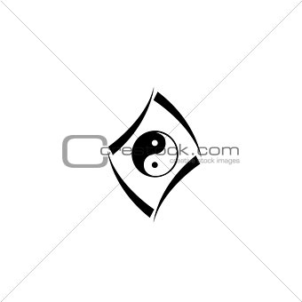 Logo concept with yin and yang symbol