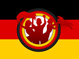 Germany Soccer Fan Flag Cartoon