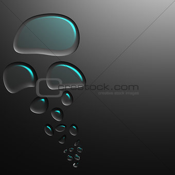 Black water droplet