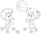 Children playing a ball