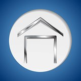 Concept metallic house symbol logo