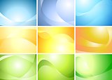 Abstract wavy banners vector set